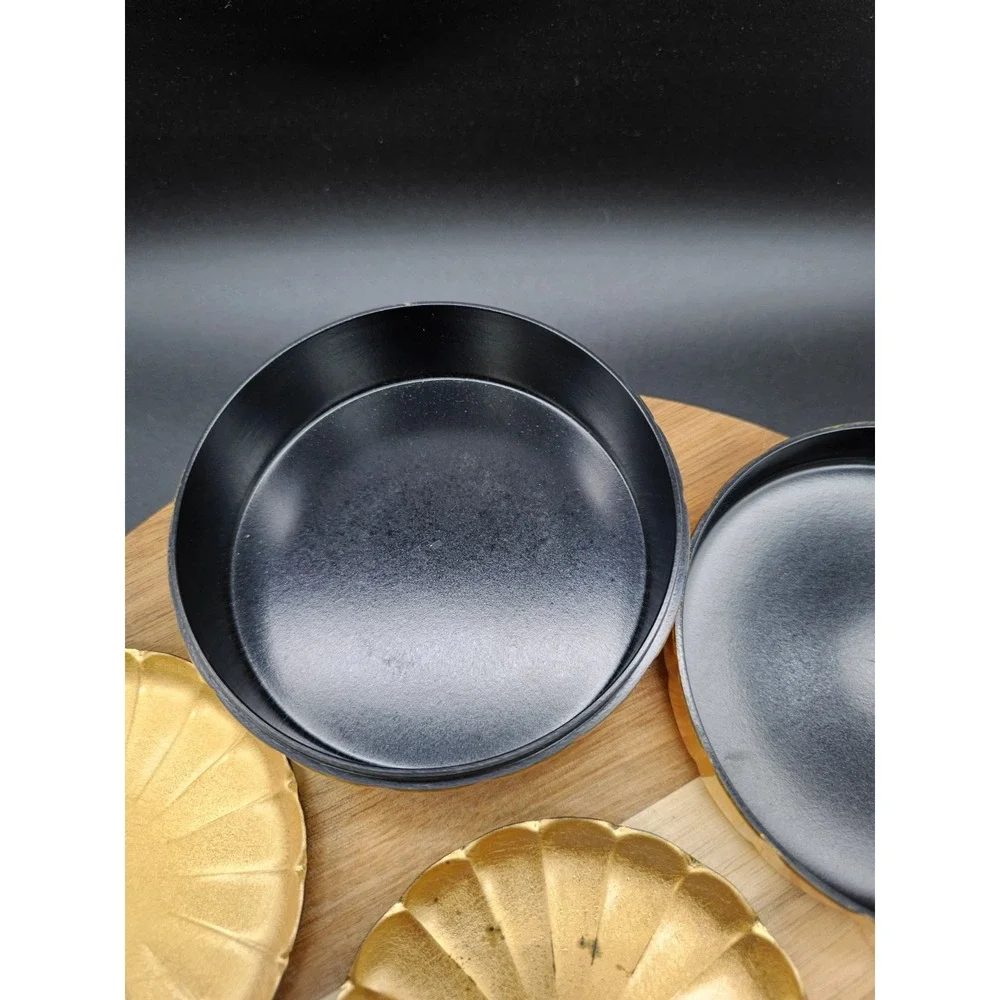 Vintage Otagiri Trinket Box/ Coaster Set Gold Laquer‎